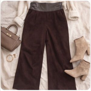 Vintage VAKKO Suede and Leather Fully Lined Chocolate Brown Pants Size 4